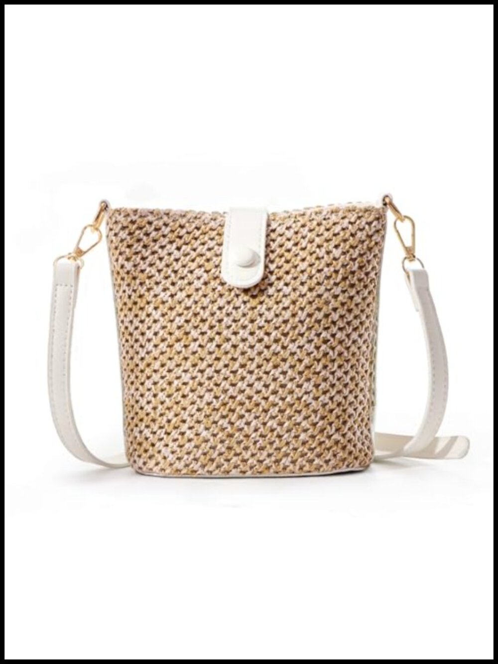 Handwoven Straw Crossbody Bag Women Wicker Shoulder Purse Summer